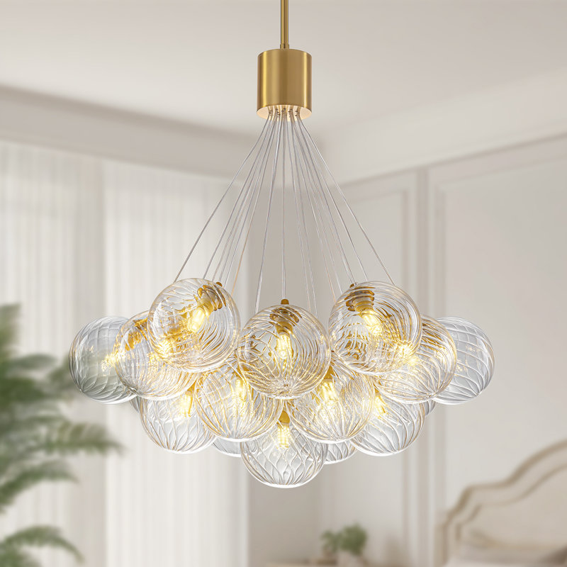 19-light Modern Cluster Bubble Glass Chandelier