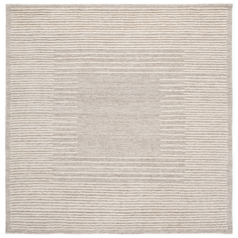 Abstract Hand Tufted Wool, Cotton Solid Color Indoor Rug, Square 6'