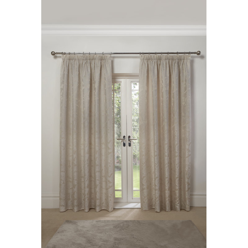 Duchess Semi Sheer Sliding Panel Pair, Cream, Width 168 x Drop 183cm