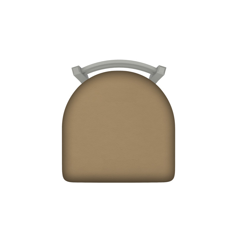 Tabouret de coiffeuse en métal Jackie, Nickel anodisé, Vinyle - sable Canter
