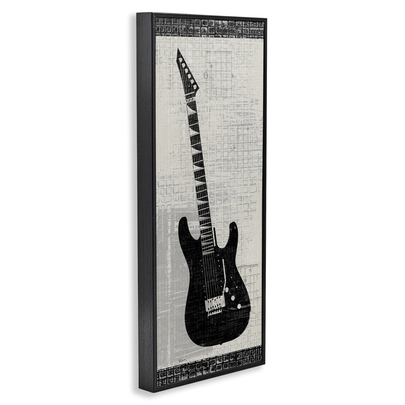 Giclée à motif de guitare électrique par Katrina Craven, Giclée encadrée noir minuit, H 24 po x l 10 po