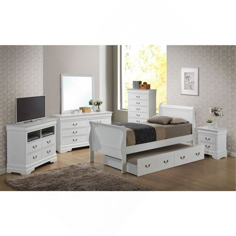 Élégant lit simple avec rangement