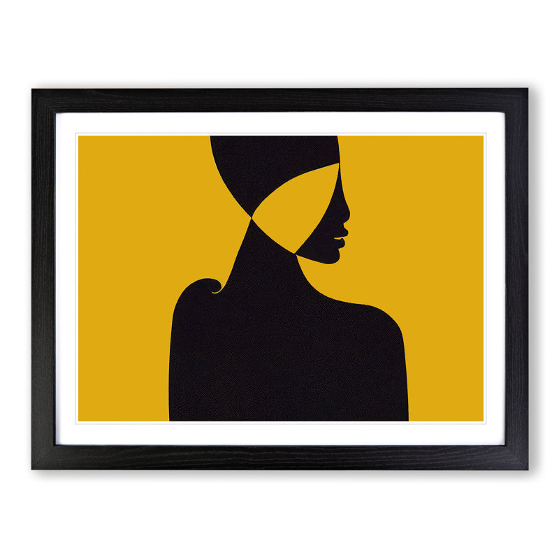 Silhouette Of A Woman Abstract - Single Picture Frame Print, Black Framed, 46cm H x 64cm W x 2cm D