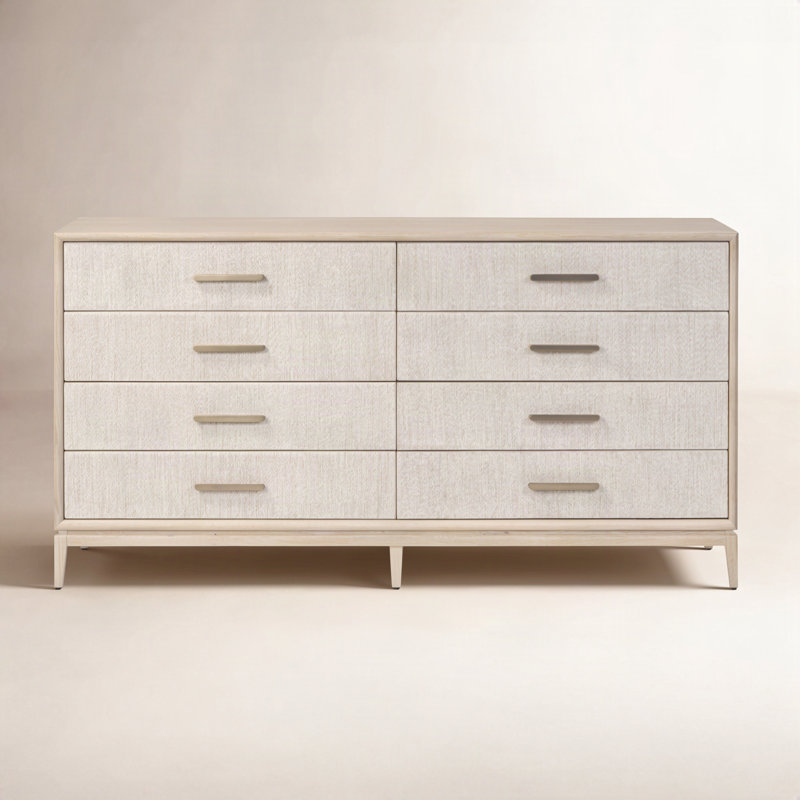 Rosenell 8 Drawer Dresser, Natural Oak Veneer
