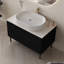Meuble-lavabo de 36 pouces, autoportant ou fixé au mur avec lavabo intégré en céramique et tiroirs à fermeture en douceur