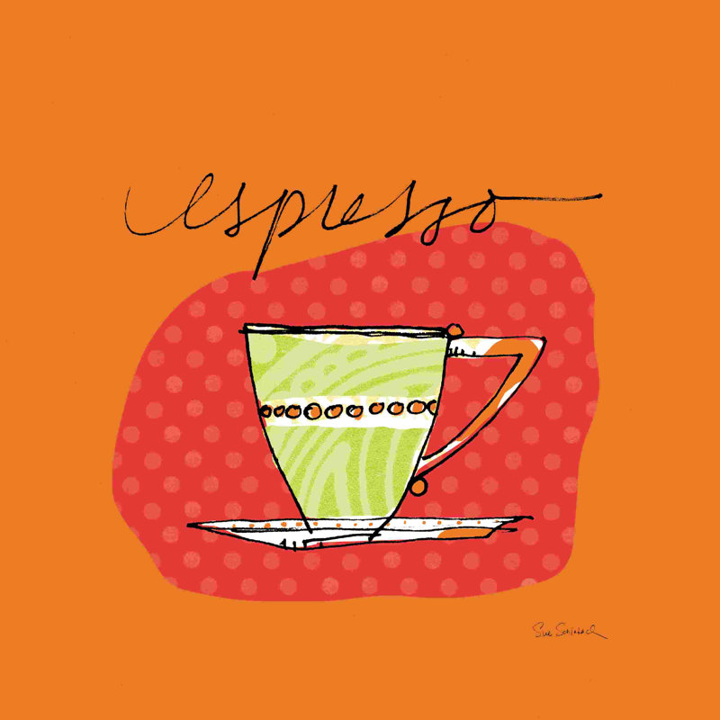 Espresso coloré sans bordure, H 12 po x l 12 po, Non, Toile tendue