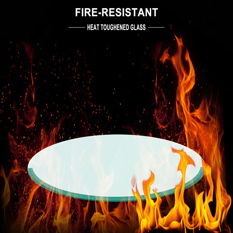 Plateau de table rond 30 po, H 0,24 po x L 30 po x l 30 po, Transparent