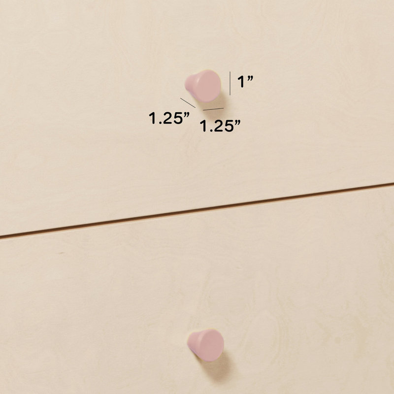 Gelato 1.25" Diameter Mushroom Knob, Petal Pink