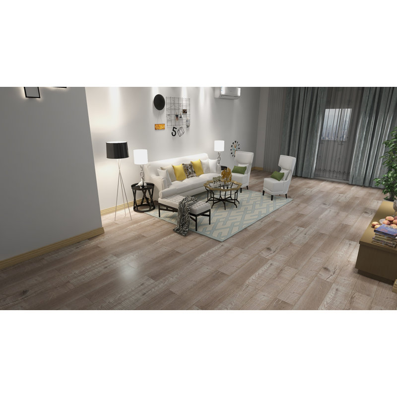 Stephens 91cm W x 16cm L x 2cm Oak Laminate Flooring, Beige