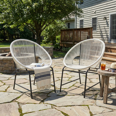 Chaises longues d'extérieur en osier tressé Acapulco Wicker