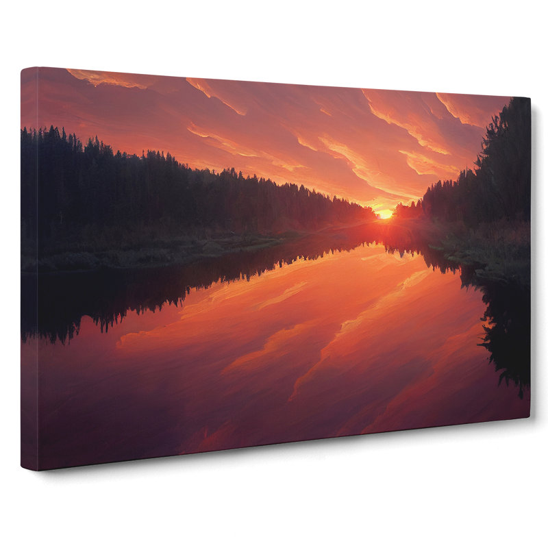 Spring Forest Sunset - Wrapped Canvas