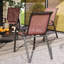 Chaises de salle à manger d'extérieur empilables 4 pièces, dossier haut respirant, conception légère pour le jardin et la pelouse Outsunny