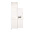 Grand garde-manger arqué cannelé blanc de 71 po avec tablettes réglables, pour porte de cuisine, de salon et de salle à manger en verre, support de porte, poignées en métal trempé