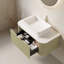 Meuble-lavabo mural 36 po avec lavabo rectangulaire en céramique, façade de tiroir rayé 3D et rangement à fermeture en douceur - Pré-assemblé-1633078124