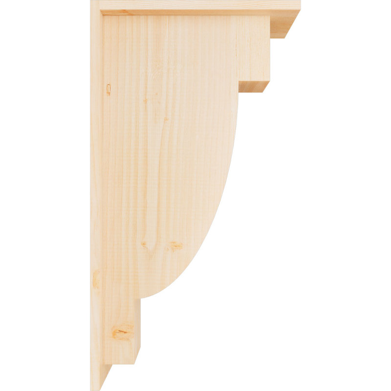 Corbeau alpin avec contre-plaque, Lisse, H 26 po x l 5,5 po x P 14 po, Sapin de Douglas
