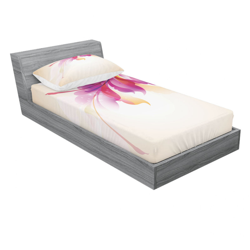 Microfiber Floral Sheet Set, Twin XL Sheet Set with 1 Pillowcase