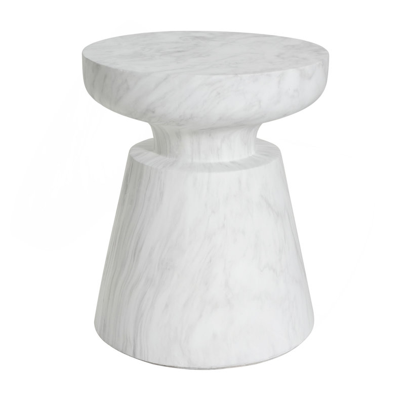 Table d'appoint d'extérieur en travertin Ponti, Blanc