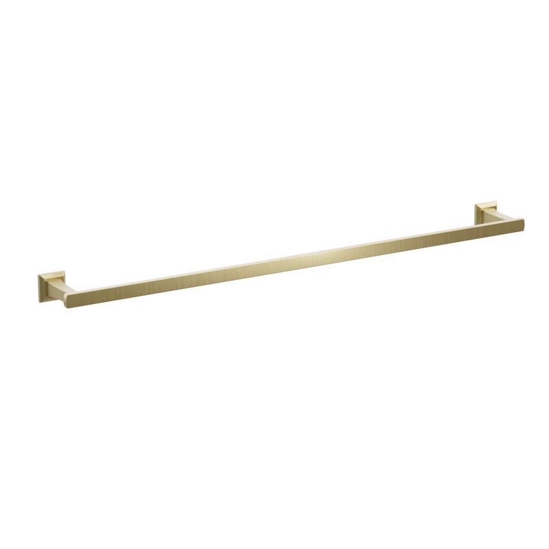 Porte-serviettes évasé transitionnel 9 po Emtek avec rosette carrée chanfreinée, H 1,625 po x L 31,34 po x P 3,125 po