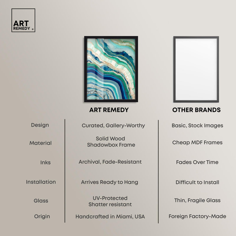 Art abstrait bleu sarcelle abstrait Agate II bleu sarcelle par Art Remedy, H 21 po x l 17 po, Noir