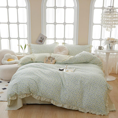 Microfiber Floral Print Comforter Set