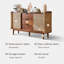 Buffet en noyer massif de style Mid-Century