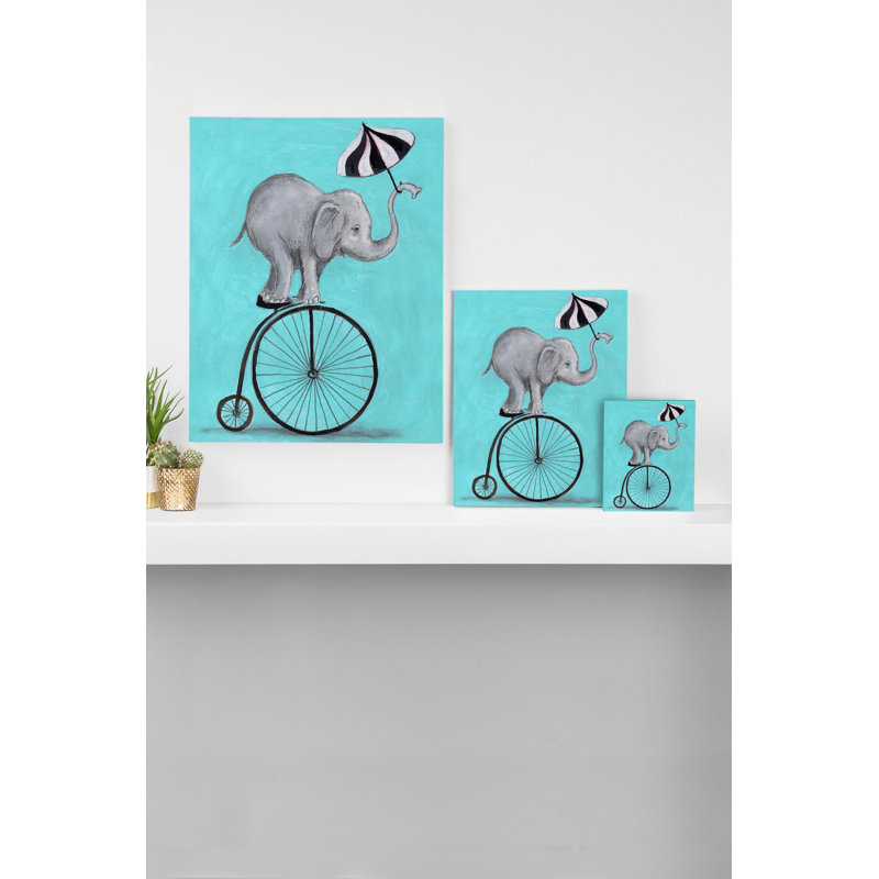 «Elephant with Umbrella», impression sur toile, H 20 po x l 16 po x P 2 po
