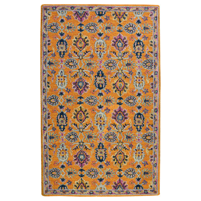 Shidler Hand-Tufted Bohemian All-Natural Wool Area Rug