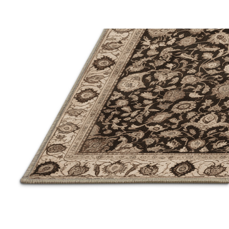 Tapis brun lavable à la machine, Rectangle 7 pi x 9 pi