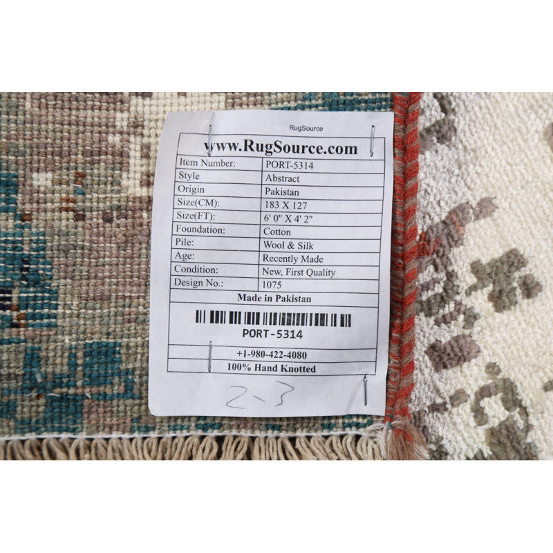 One-of-a-Kind 4'2" X 6' New Age Area Rug in
