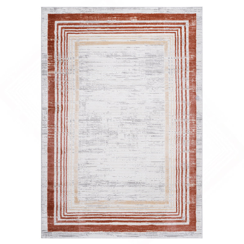 Collection 8X10 Brown / / Bordearea Rug, Rectangle 7'9" x 10'