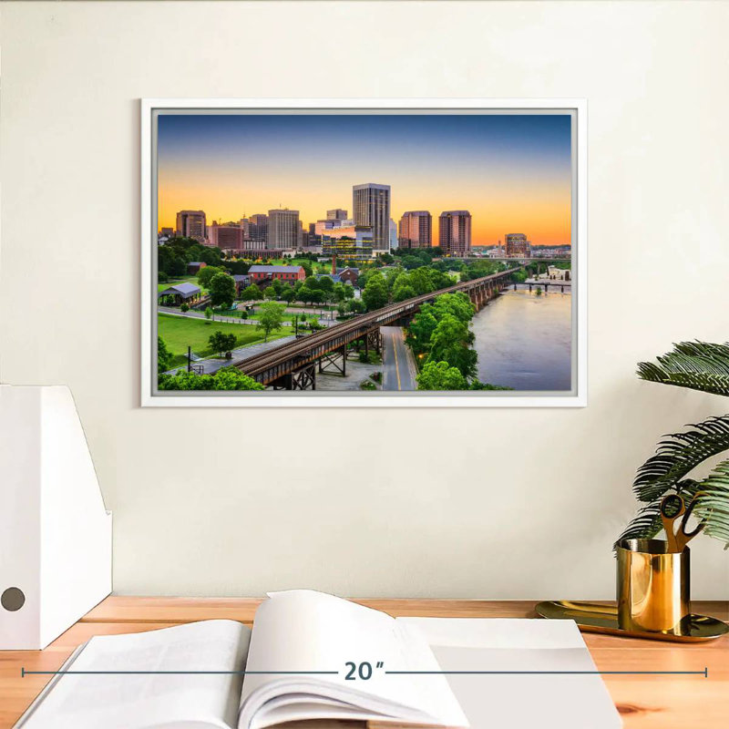 Richmond, Floating Frame White, 13" X 9"