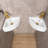 18" W X 13" D Wall-Mounted Corner Bathroom Sink Triangle Wall Hung Ceramic RV Sink Floating Vessel Sink with Integrated Overflow in White