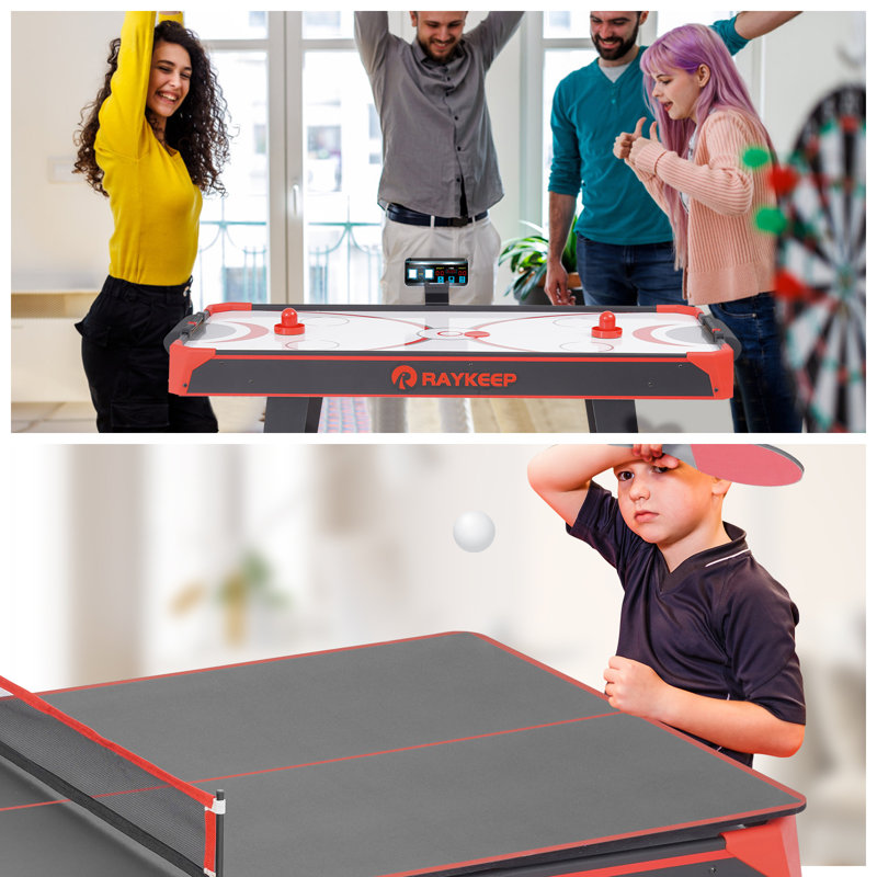 RayChee 48'' 2 -Player Wood Air Hockey Table with Digital Scoreboard