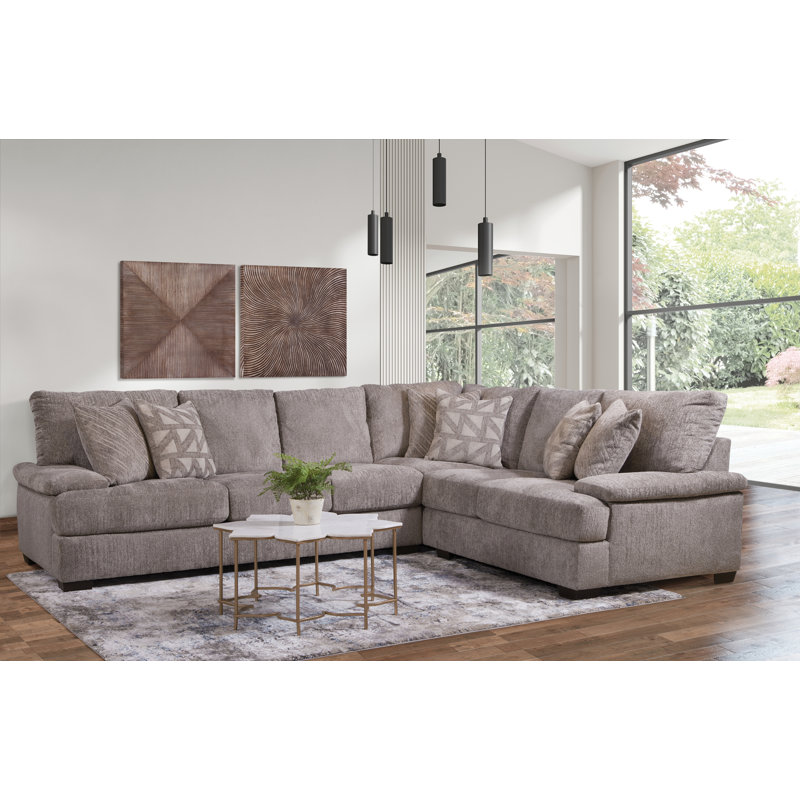 Canapé modulaire 2 pièces Sartor, Polyester brun
