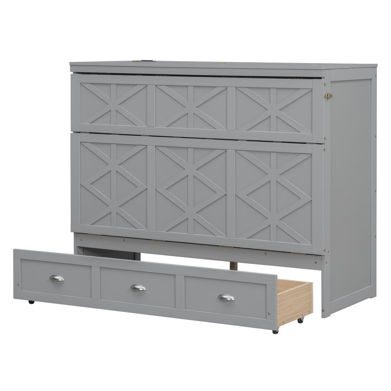 Lit escamotable avec grands tiroirs Murphy, Grey