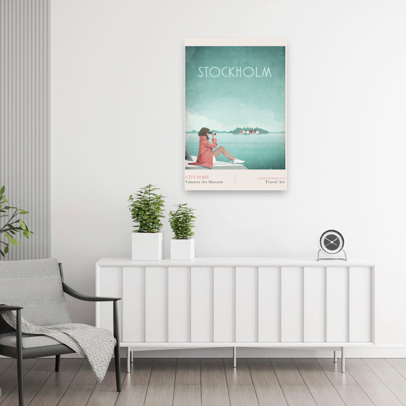 Stockholm 3 Peaceful Serene Tranquil City Coastal Wall Art Print 1 Piece Wrapped Canvas Wall Art, 91.44cm H x 60.96cm W