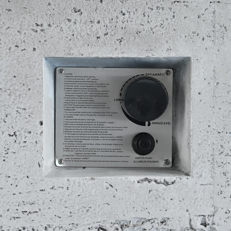 Foyer d'extérieur rond en béton 40000 BTU, Gray