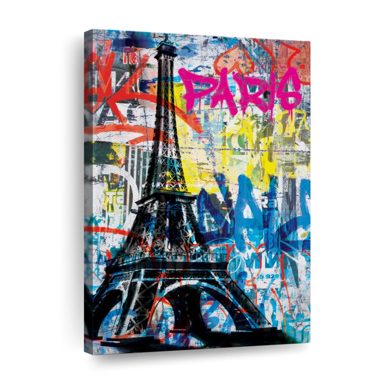 «Grunge Eiffel Tower», reproduction sur toile, H 24 po x l 16 po x P 1,25 po