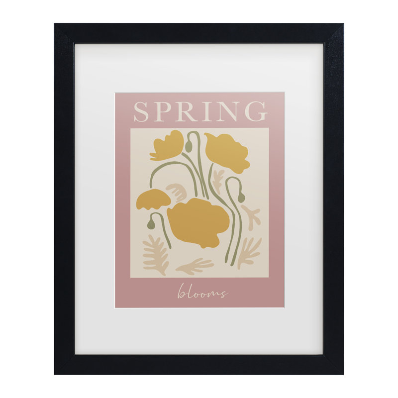 «Grace», art numérique encadré «Springblooms Ratioiso Matted», H 13 po x l 16 po, Cadre noir