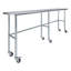Table de travail en acier inoxydable avec base ouverte et roulettes-2119891231