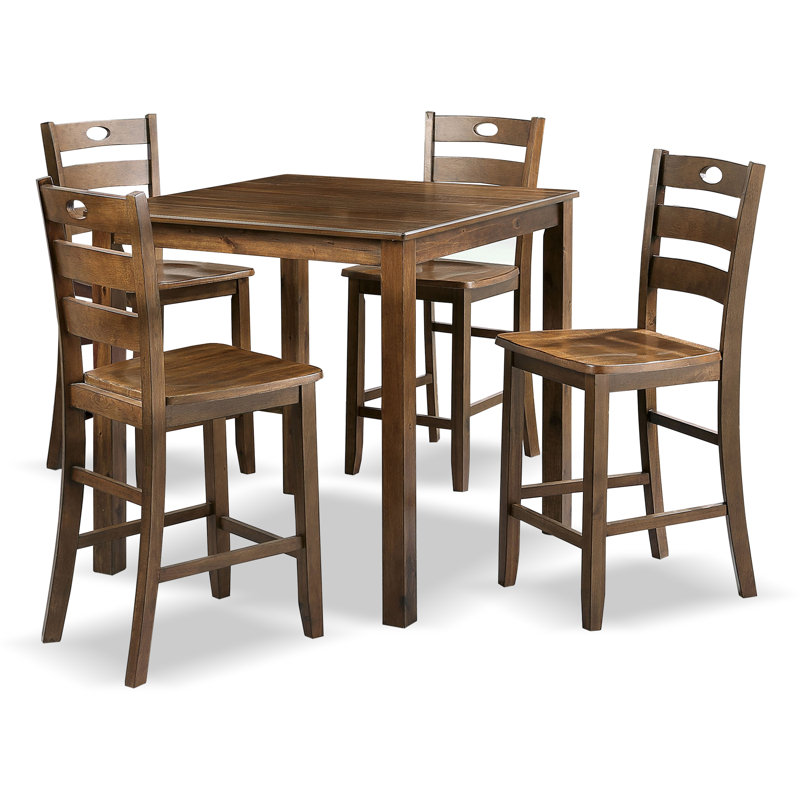 Richmond 5-Piece Counter Dining Table Set, Brown