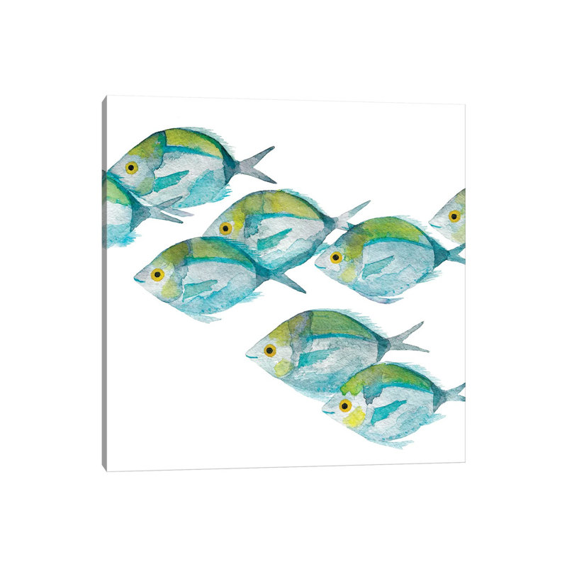 Fishes - Wrapped Canvas Painting, 93.98 cm H x 93.98 cm W x 1.91 cm D