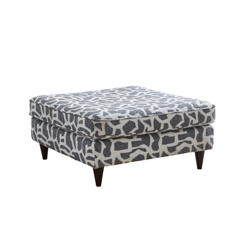 Classic Ottoman, Lilypad Charcoal Polyester