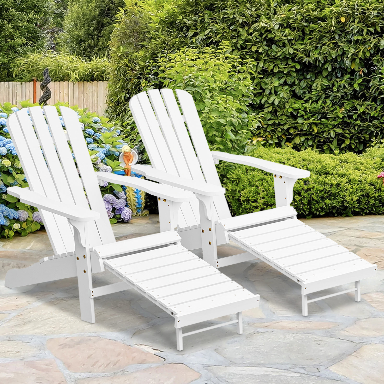 resin adirondack chairs with footrest