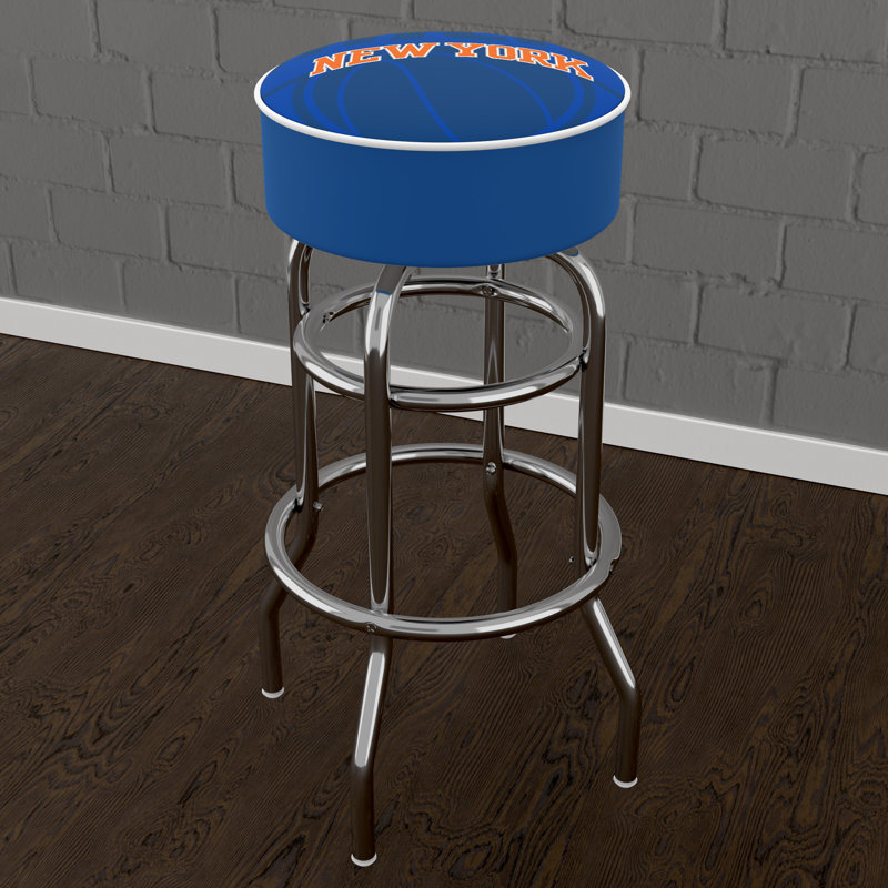 Swivel Upholstered Counter Stool with Metal Frame