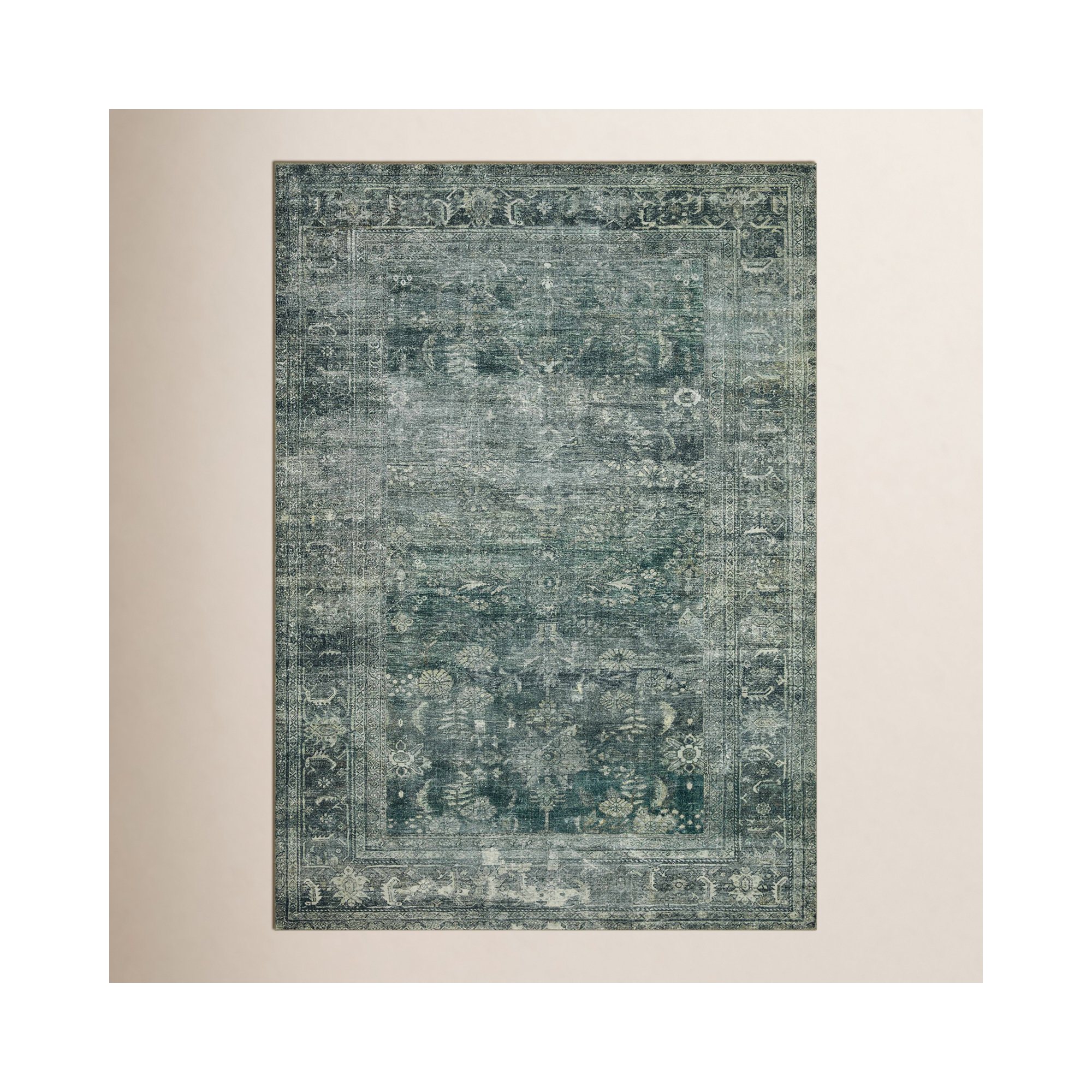 Magnolia Home By Joanna Gaines X Loloi Banks Machine Washable Blue / Lagoon Area Rug, Rectangle 8'6" x 11'6"