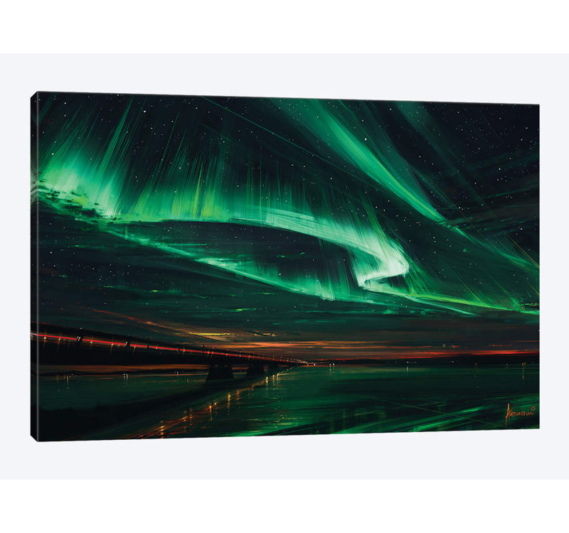 «Northern Lights», impression sur toile tendue, H 8 po x l 12 po x P 0,75 po, Toile tendue, Pas de tapis