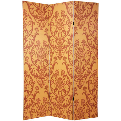 6 Ft. Tall Double Sided Ocean Damask Canvas Room Divider