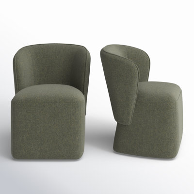 Niha Upholstered Dining Chair With Caster (Set of 2)