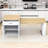 Devinder Wooden Kitchen Island with Extendable Dining Table, Built-in Charging Station and Ample Storage-1015581135